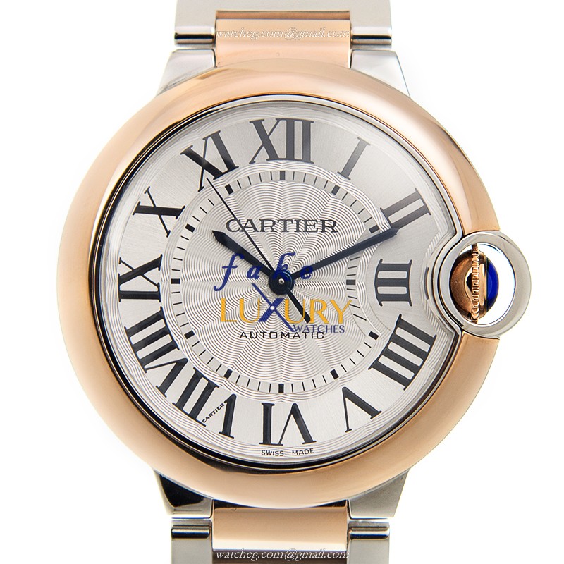 Cartier W2BB0003 Ballon Bleu Replica Watch, Automatic, 36mm 18kt Rose Gold Case, Silver Dial - Luxury Replica Watch