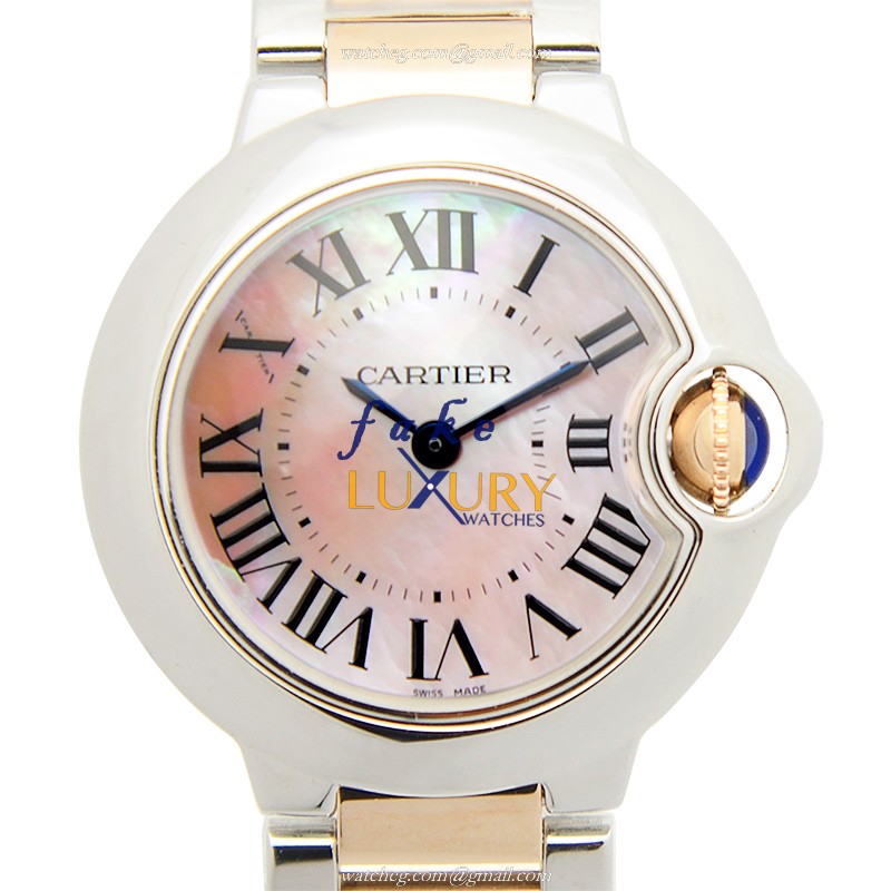 Cartier W2BB0009 Ballon Bleu Quartz 28.5mm 18kt Rose Gold Pink Dial Replica Watch - Luxury Replica Watch