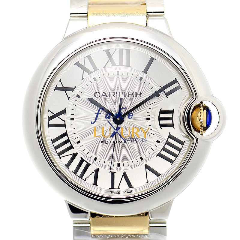 Cartier Ballon Bleu W2BB0012 Replica Watch, Automatic, Silver Dial, Stainless Steel Case, 18kt Gold - Luxury Replica Watch