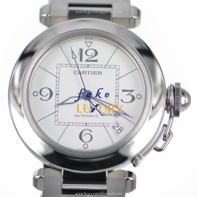 Cartier W31074M7 PASHA DE CARTIER Automatic Stainless Steel - White Dial - Replica Watch - 35.25mm - Luxury Replica Watch