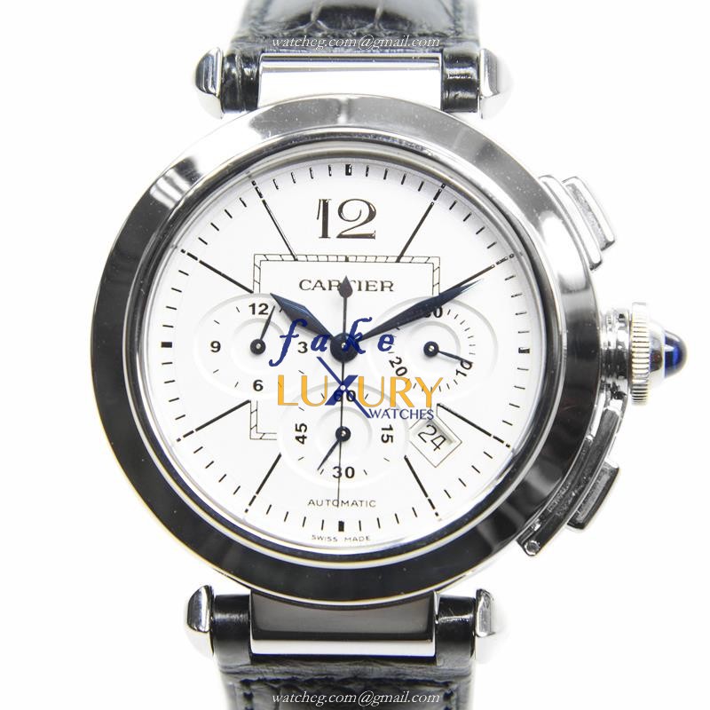 Cartier W3108555 PASHA DE CARTIER Automatic Stainless Steel Replica Watch, Swiss Movement, Silver - Luxury Replica Watch