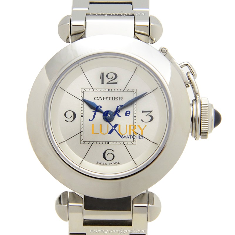 Cartier W3140007 PASHA DE CARTIER Quartz Steel | White Dial | Silver Strap Replica Watch - Luxury Replica Watch