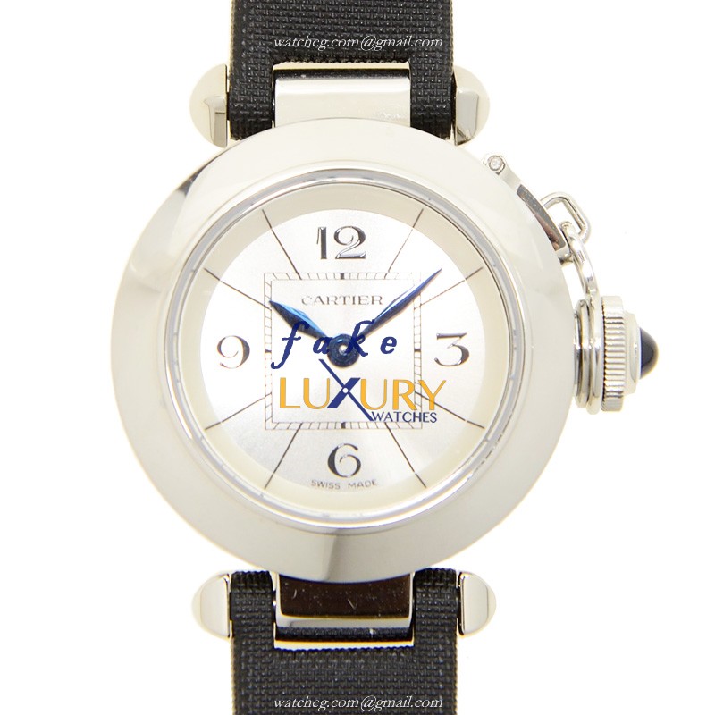 Cartier W3140025 Pasha de Cartier Replica Watch, Quartz, 27mm, Silver White Dial, Steel Case - Luxury Replica Watch