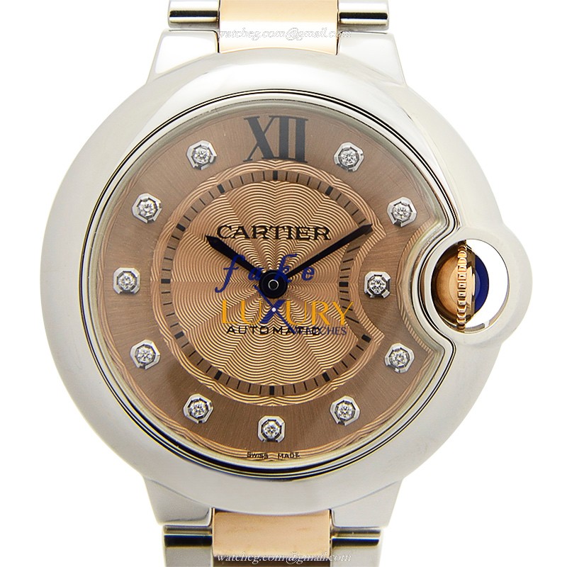 Cartier W3BB0002 BALLON BLEU Automatic Steel Gold & Silver Pink Magic Strap Replica Watch - Luxury Replica Watch