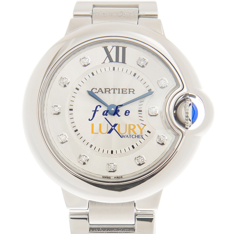 Cartier Ballon Bleu W4BB0020 Quartz Silver Dial Stainless Steel 33mm Replica Watch - Luxury Replica Watch