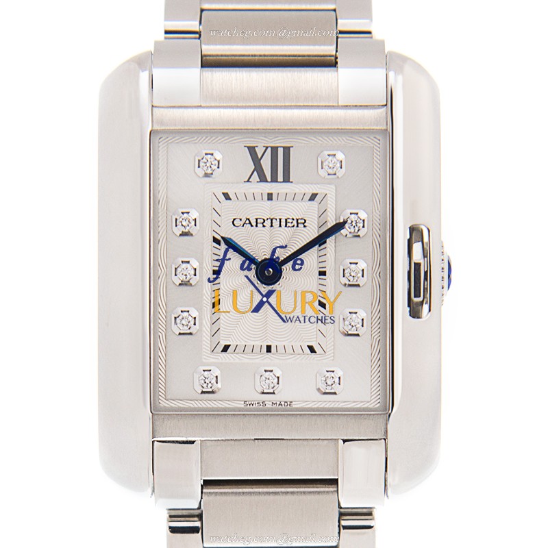 Cartier W4TA0003 Tank Quartz Replica Watch - Stainless Steel Case, White Dial, Silver Strap - Luxury Replica Watch