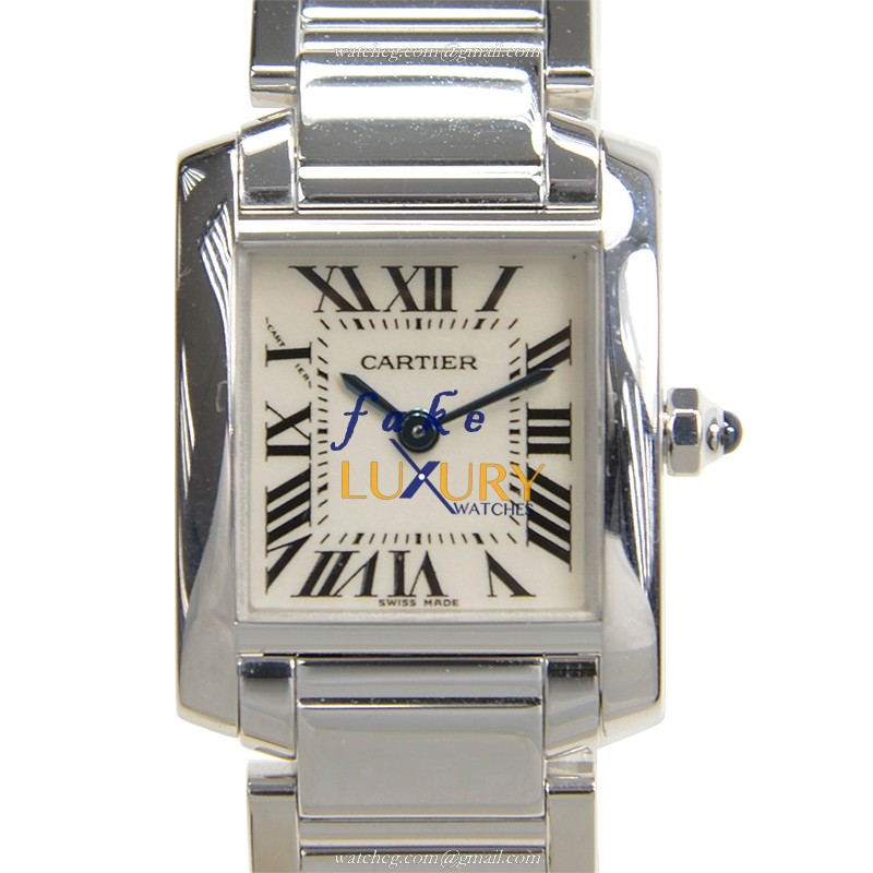 Cartier W50012S3 Quartz 18kt White Gold Replica Watch, 25mm Case, White Dial, Silver Strap - Luxury Replica Watch