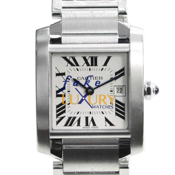 Cartier W51011Q3 TANK Quartz Stainless Steel Silvery Dial 25mm Replica Watch - Luxury Replica Watch