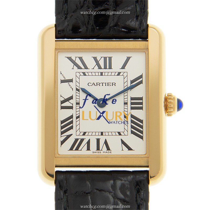 Cartier W5200002 TANK Quartz 18kt Yellow Gold Replica Watch - Luxury Swiss Clone with Ceramic Bezel - Luxury Replica Watch