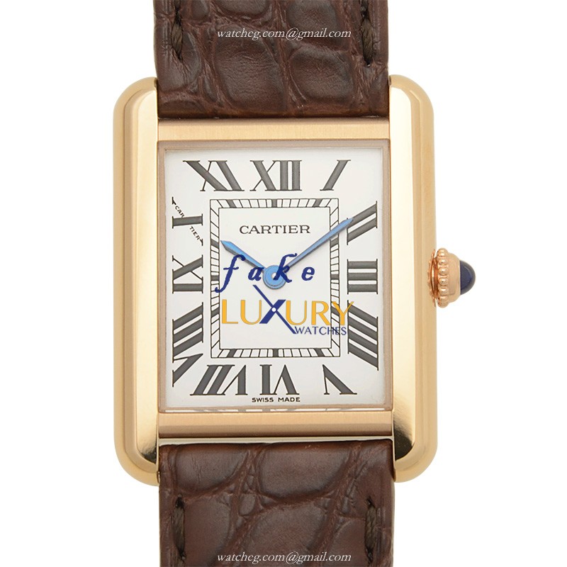 Cartier W5200024 Tank - Replica Watch - Quartz - 18kt Rose Gold - 24.4mm - Alligator Strap - Luxury Replica Watch