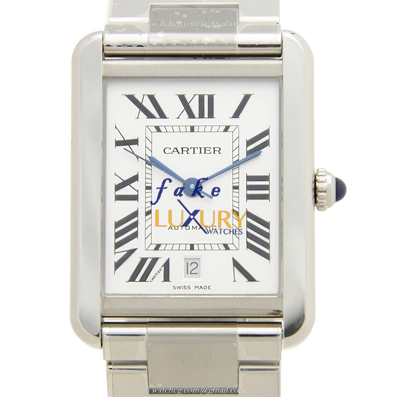Cartier W5200028 TANK Replica Watch, Automatic Movement, White Dial, Steel Case - Luxury Replica Watch