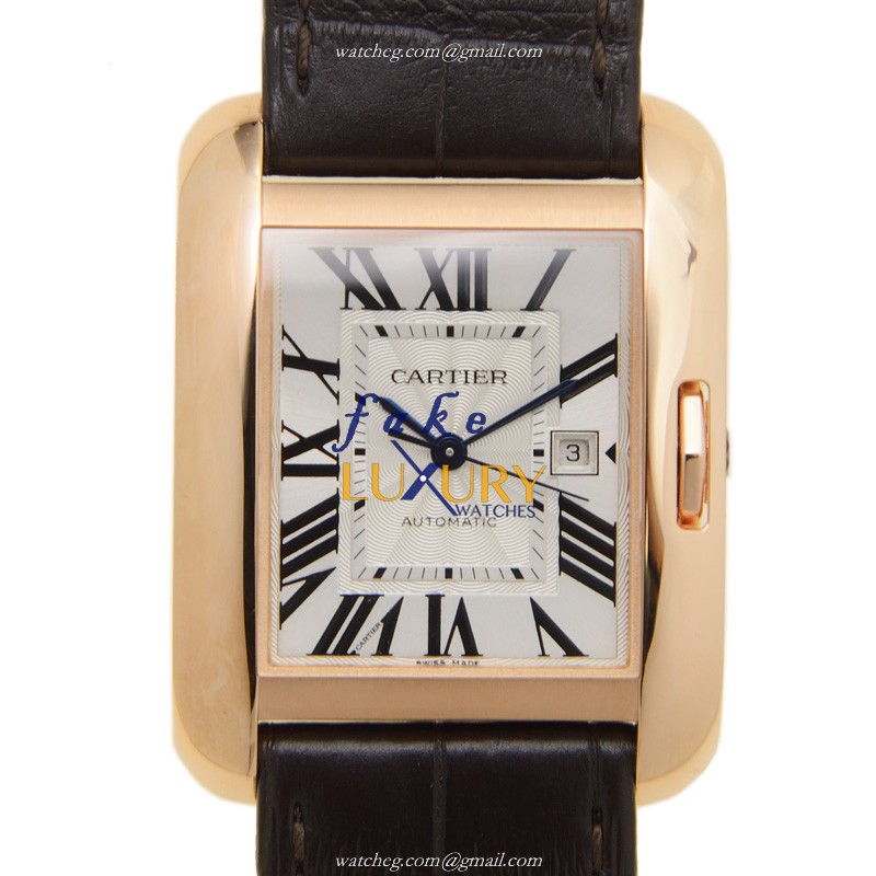 W5310005 - Cartier Tank Automatic Replica Watch - 18kt Rose Gold - Silver White Dial - Luxury Replica Watch