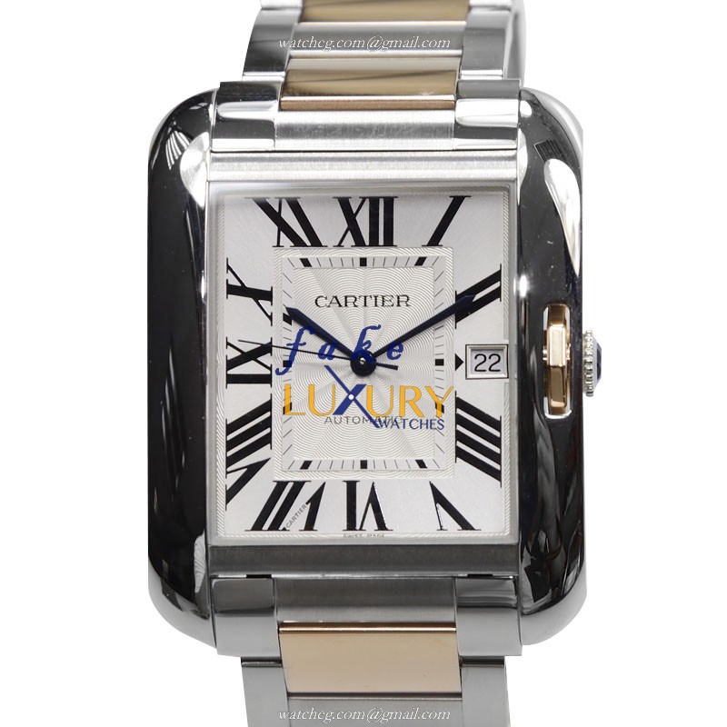 Cartier W5310006 TANK Automatic Stainless Steel - Replica Watch - 36.2mm - Silvery White Dial - Luxury Replica Watch