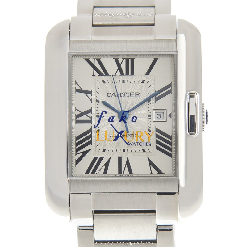 Cartier W5310009 TANK Automatic Stainless Steel - 29.8mm Case - Silver Dial - Replica Watch - Luxury Replica Watch