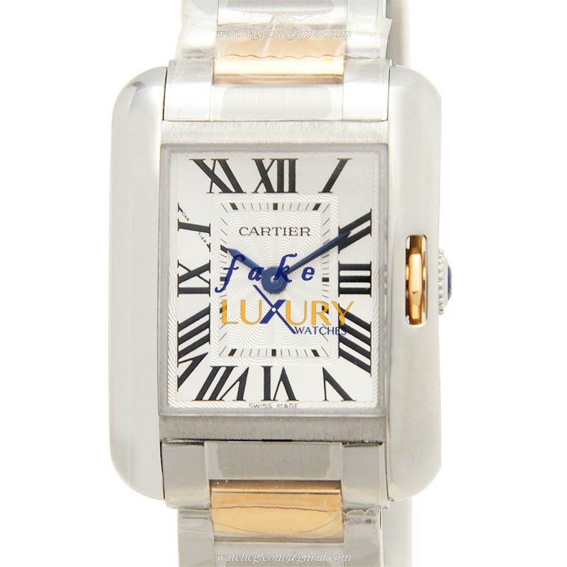 Cartier W5310019 - Tank Automatic - Stainless Steel - Replica Watch - 22.7mm - Silver Dial & Strap - Luxury Replica Watch