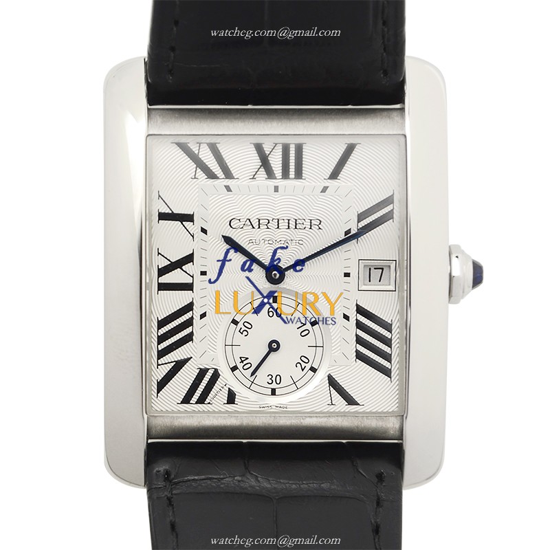 Cartier W5330003 TANK Automatic Stainless Steel Silver Dial Replica Watch - Luxury Replica Watch