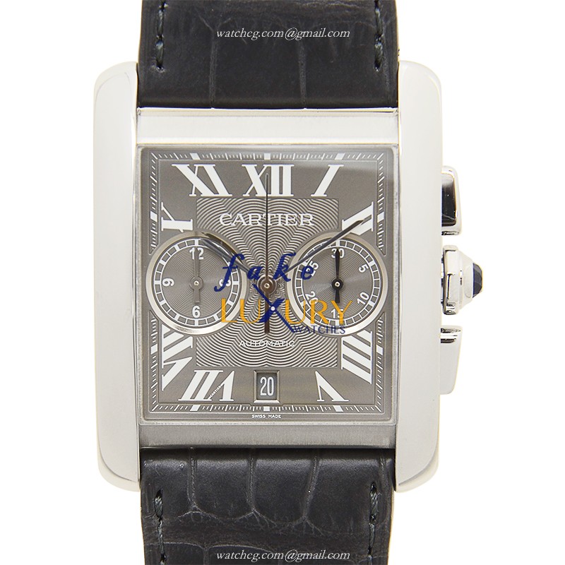 Cartier W5330008 TANK Automatic Gray Dial Alligator Strap | 15202ST.OO.1240ST.01 | Automatic - Luxury Replica Watch