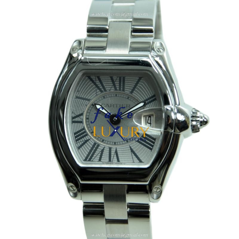 Cartier W62016V3 ROADSTER Quartz Silver Dial Stainless Steel Replica Watch - Luxury Replica Watch