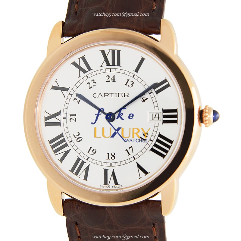 Cartier W6701008 RONDE SOLO DE CARTIER Quartz 18kt Rose Gold & Steel Replica Watch, Case: White - Luxury Replica Watch