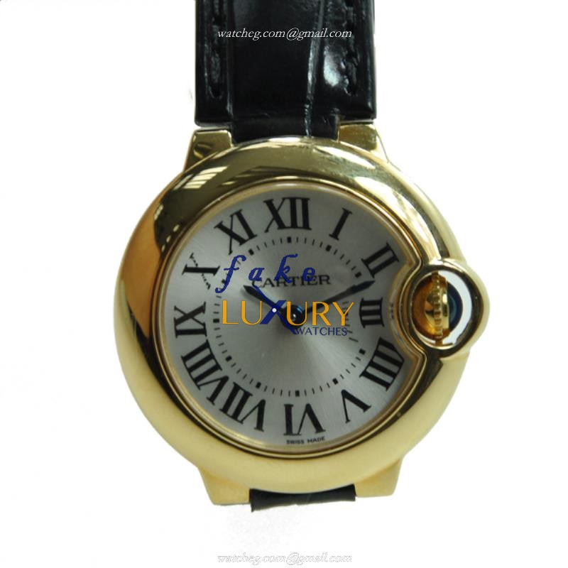 Cartier W6900156 BALLON BLEU Quartz 18kt Yellow Gold Replica Watch, Swiss Movement, Ceramic Bezel - Luxury Replica Watch