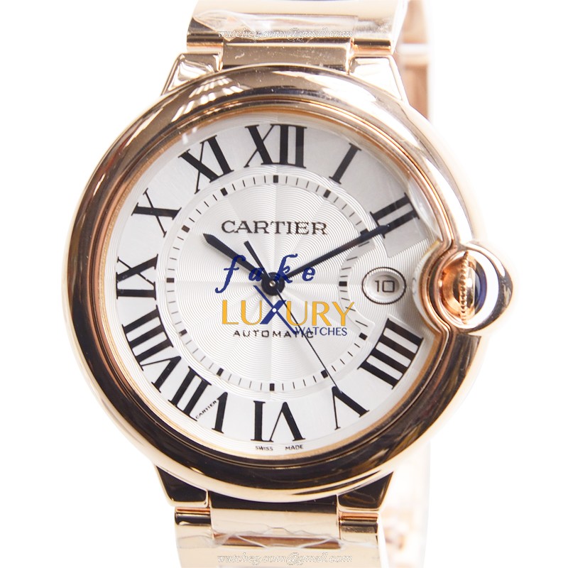 Cartier W69006Z2 Ballon Bleu Automatic 18kt Rose Gold Silvery Dial Replica Watch - Luxury Replica Watch