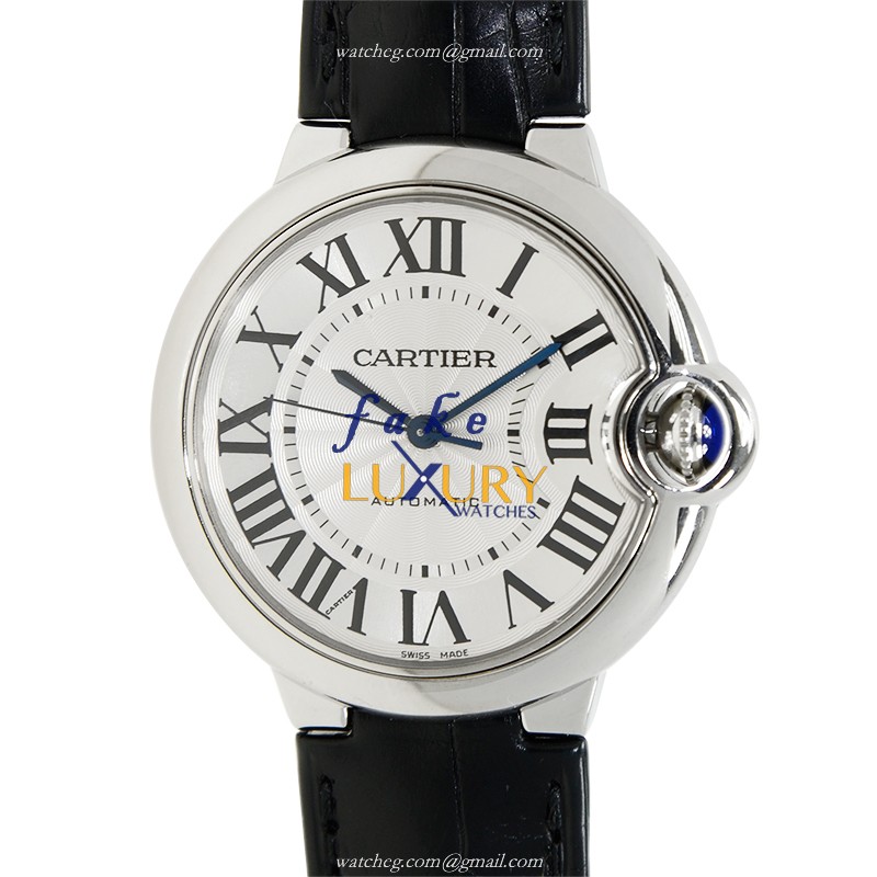 Cartier W69017Z4 BALLON BLEU Automatic Steel | Silver Dial Black Alligator | 1:1 Replica Watch - Luxury Replica Watch