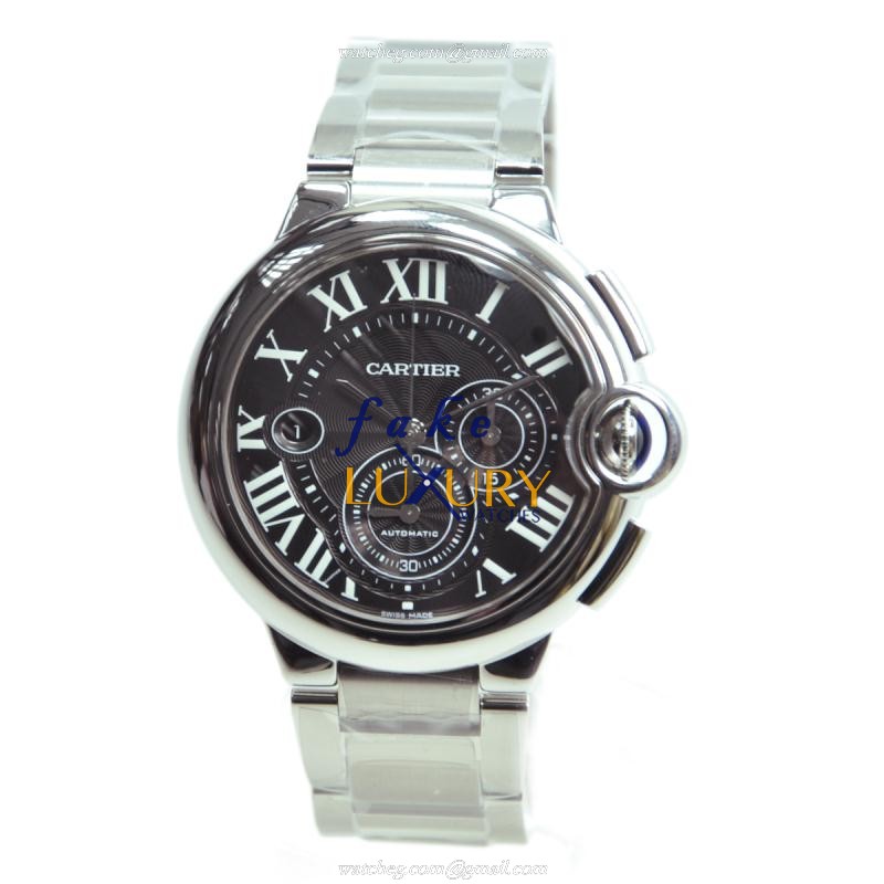 Cartier W6920025 BALLON BLEU Automatic Stainless Steel Replica Watch - Dark Grey Dial, Silver Strap - Luxury Replica Watch