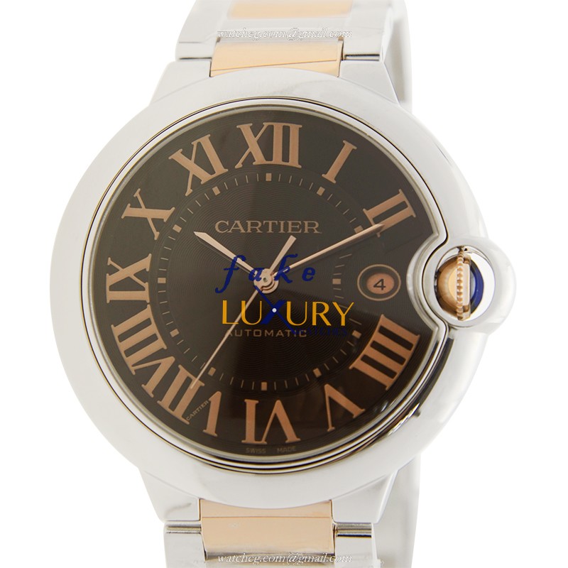 Cartier W6920032 Ballon Bleu Replica Watch With Automatic Movement, Brown Dial, Steel & Rose Gold - Luxury Replica Watch
