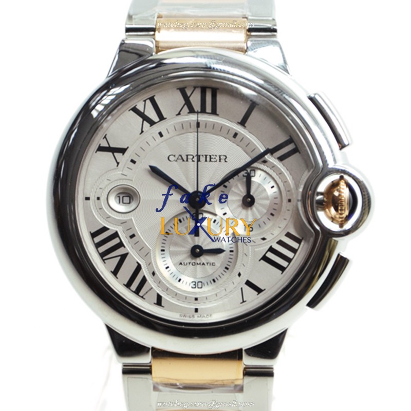 Cartier W6920063 BALLON BLEU Automatic Stainless Steel Replica Watch, Silver Dial, 44mm Case - Luxury Replica Watch