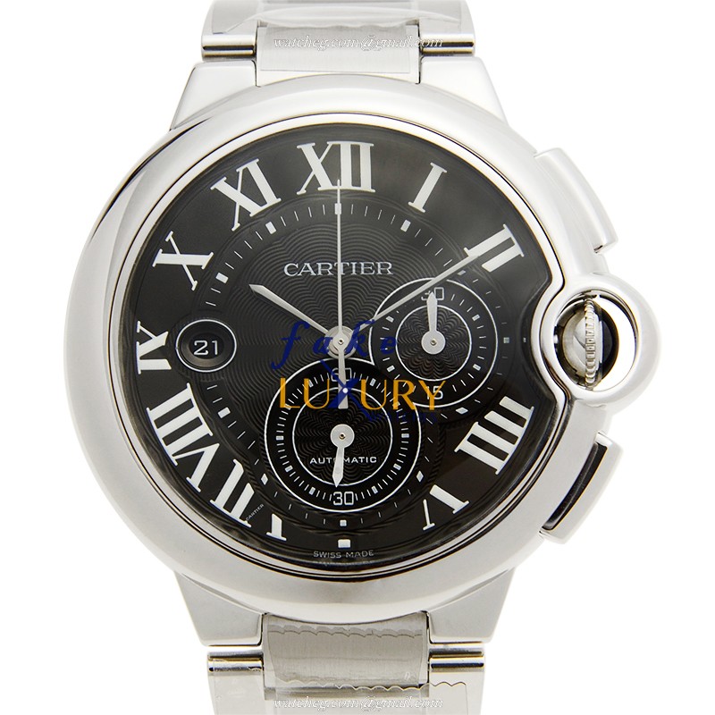 Cartier W6920077 BALLON BLEU AUTO Stainless Steel Replica Watch | Black Dial, Silver Strap | 1:1 - Luxury Replica Watch