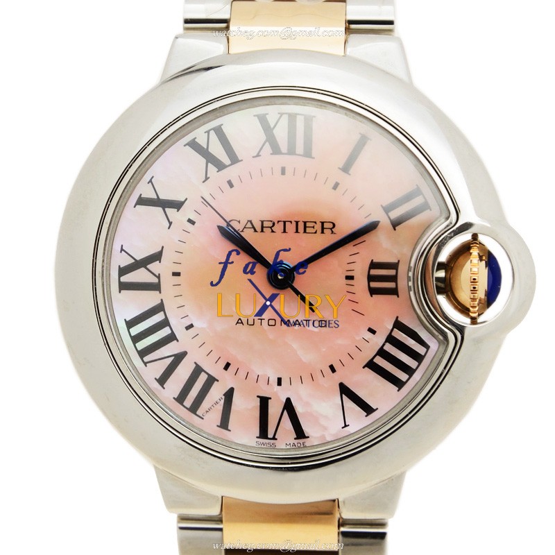 Cartier W6920098 BALLON BLEU Automatic Stainless Steel Replica Watch - Pink Dial & 18kt Gold & - Luxury Replica Watch