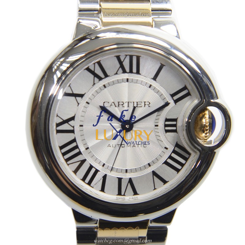 W6920099 - Cartier Ballon Bleu Replica Watch Automatic Silver Dial 18kt Gold Steel - Luxury Replica Watch