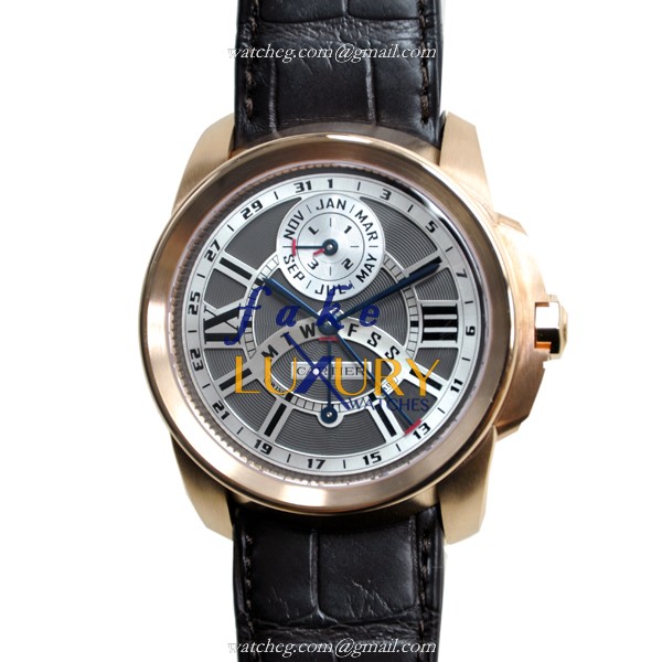 Cartier Calibre de Cartier W7100029 - Replica Watch - Automatic - 18kt Rose Gold Case - Dark Grey - Luxury Replica Watch