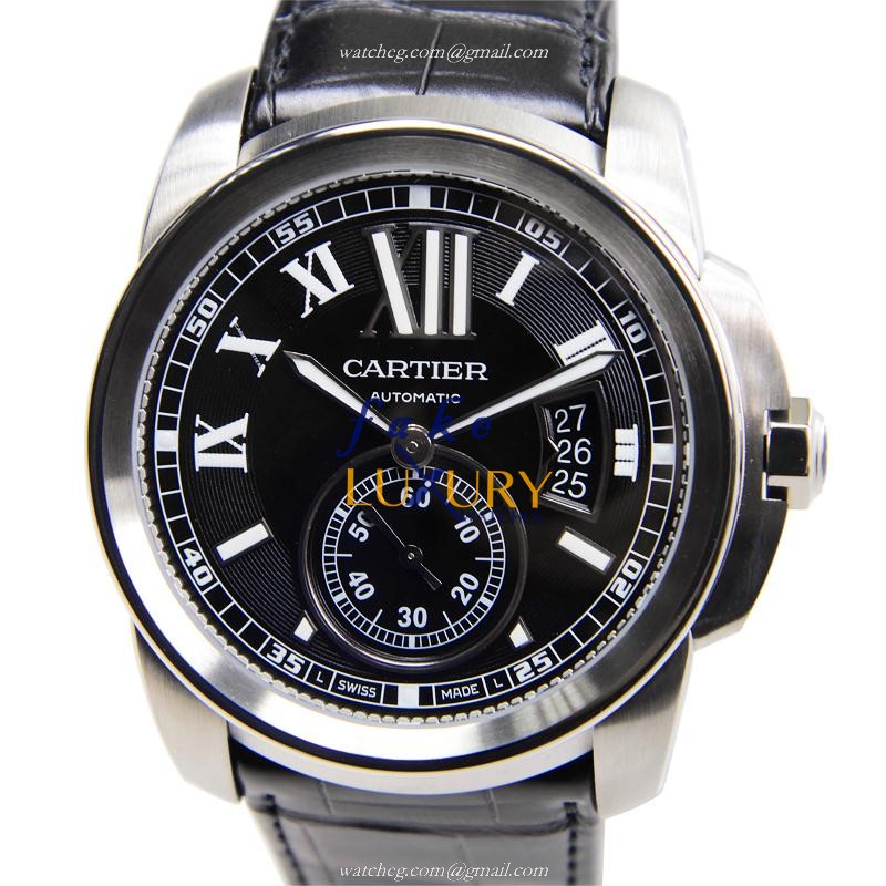 Cartier W7100041 CALIBRE DE CARTIER Automatic - Black Dial - Stainless Steel Case - Replica Watch
