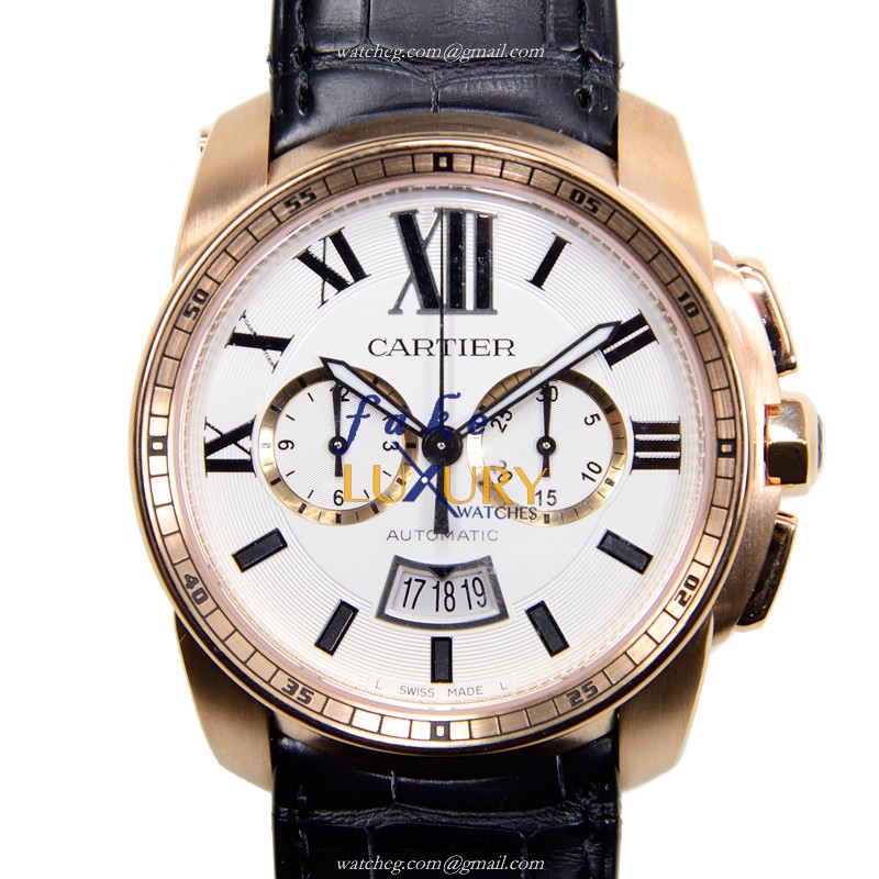 Cartier W7100044 CALIBRE DE CARTIER Automatic 18kt Rose Gold Replica Watch, Automatic Movement - Luxury Replica Watch