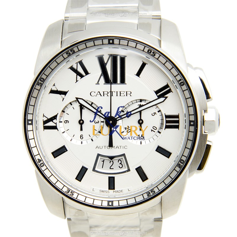 Cartier W7100045 CALIBRE DE CARTIER Automatic Stainless Steel Replica Watch - 42mm Silver Dial - Luxury Replica Watch