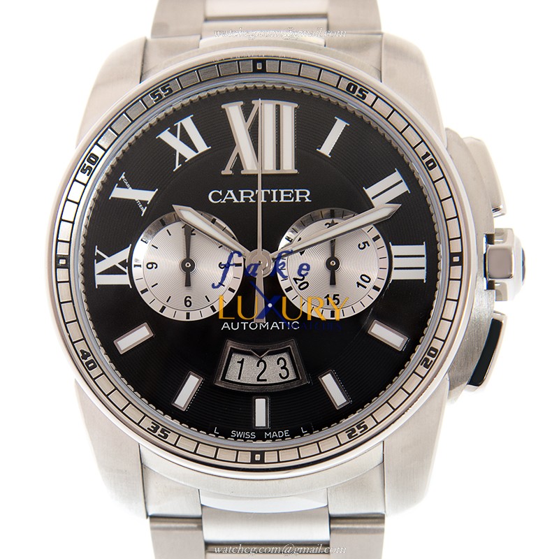 Cartier Calibre de Cartier W7100061 Automatic Stainless Steel Black Dial Replica Watch - Luxury Replica Watch
