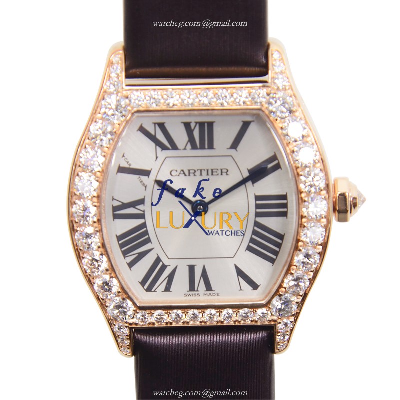 Cartier WA507031 TORTUE Manual Wind 18kt Rose Gold & Diamond Bezel Replica Watch, Swiss Movement - Luxury Replica Watch