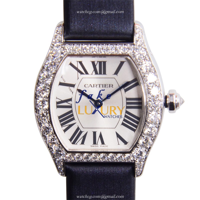 -507231-WA CARTIER TORTUE Manual Wind 18kt White Gold Diamond Replica Watch - Luxury Replica Watch