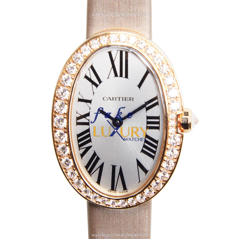 Cartier WB520004 BAIGNOIRE Quartz 18kt Rose Gold & Diamonds - Automatic - Black Dial - Replica Watch - Luxury Replica Watch