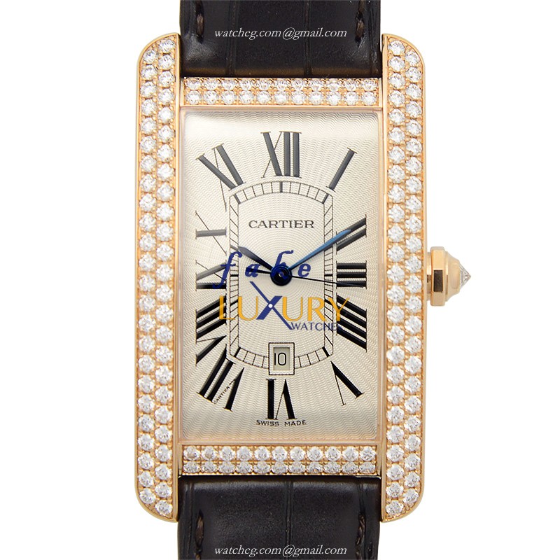 Cartier WB704851 TANK Automatic 18kt Rose Gold Diamonds Silver Dial | 15202ST.OO.1240ST.01 - Luxury Replica Watch