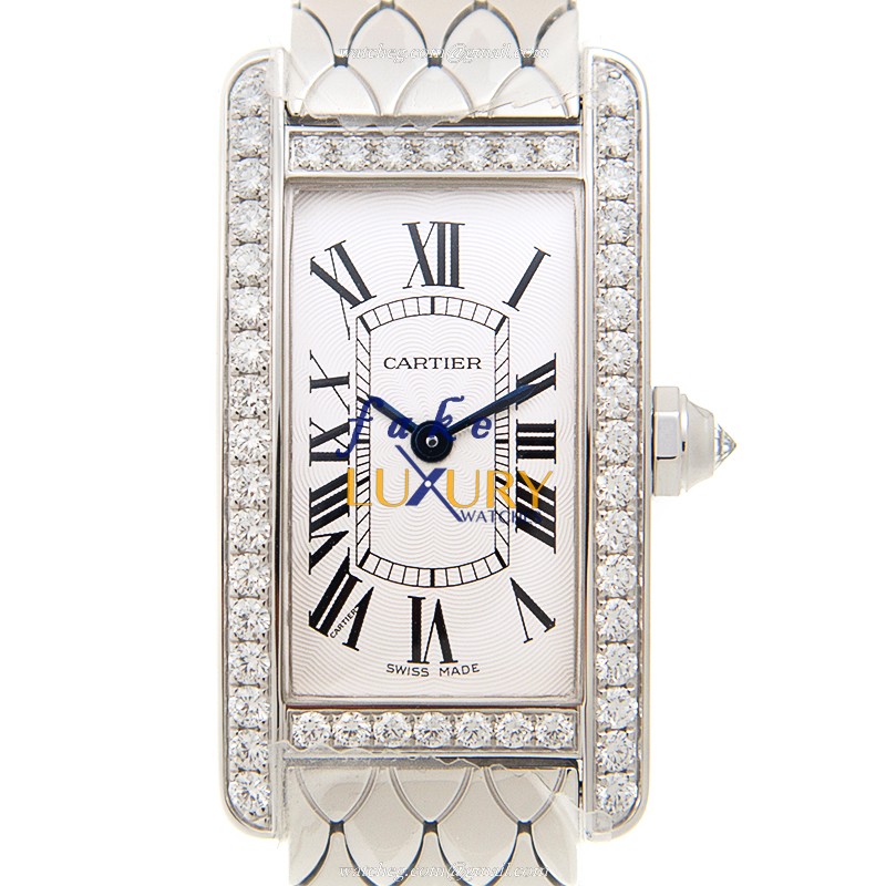 - CARTIER WB710009 - TANK Quartz 18kt White Gold Diamond Replica Watch - Luxury Replica Watch