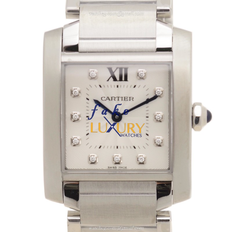 Cartier TANK WE110007 Quartz Stainless Steel Silver Dial Replica Watch - Luxury Replica Watch