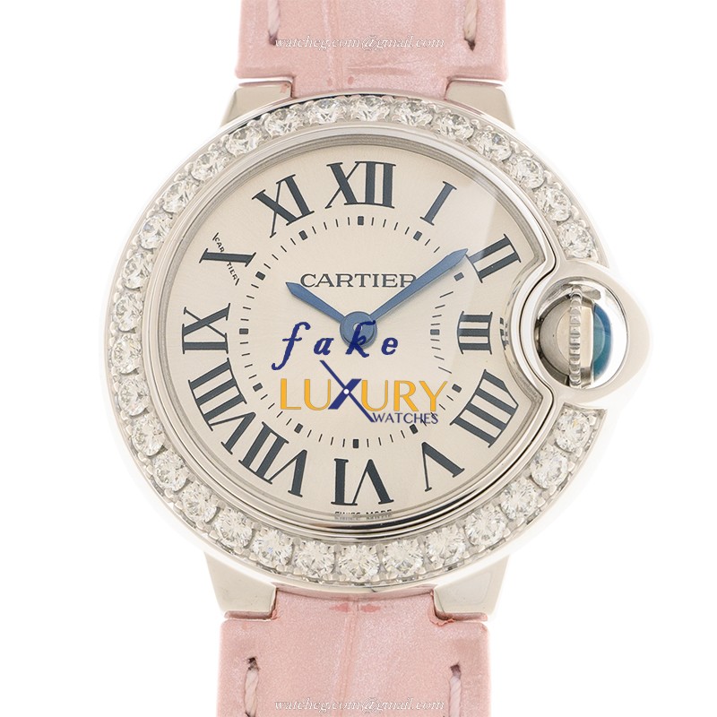 Cartier WE900351 Ballon Bleu Quartz 18kt White Gold & Diamond Replica Watch - High-Quality Swiss - Luxury Replica Watch