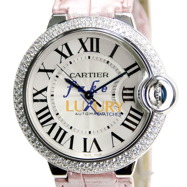 Cartier WE900651 BALLON BLEU Auto 18kt White Gold Diamond Bezel Replica Watch - Luxury Replica Watch