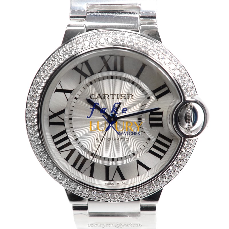 Cartier WE9006Z3 BALLON BLEU Automatic 18kt White Gold Diamond Replica Watch - Swiss Movement - Luxury Replica Watch