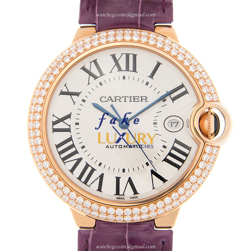 - CARTIER WE900851 BALLON BLEU AUTO 18K ROSE GOLD DIAMOND REPLICATE WATCH - Luxury Replica Watch
