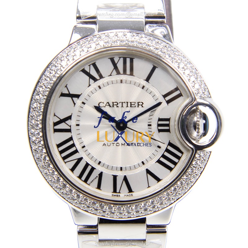 WE902035 - Cartier Ballon Bleu Replica Watch - Automatic - White Gold Diamond Dial - Luxury Replica Watch
