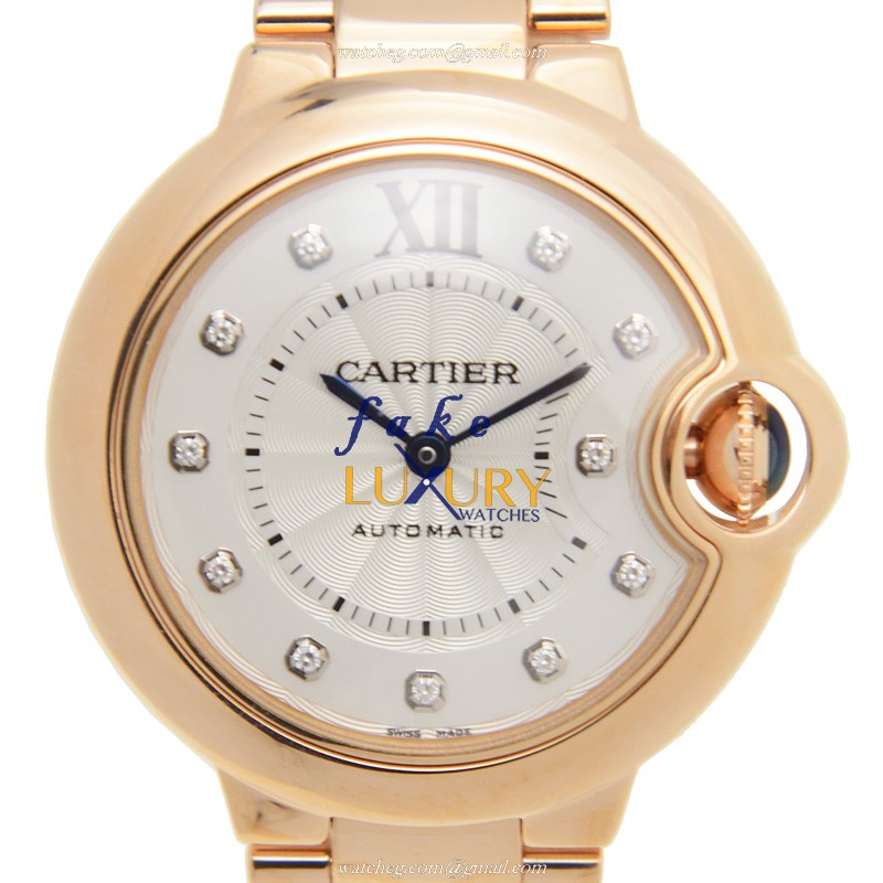 Cartier Ballon Bleu WE902039 Automatic 18kt Rose Gold Silver Dial Replica Watch - Luxury Replica Watch