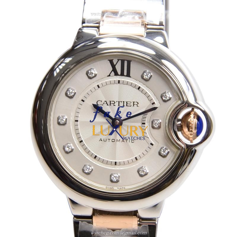 Cartier WE902044 BALLON BLEU Automatic Stainless Steel Replica Watch - Swiss Movement, Silver Dial - Luxury Replica Watch